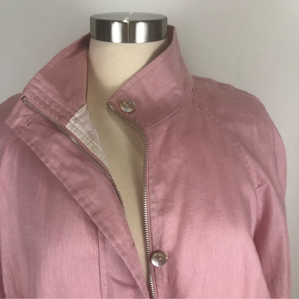 NWOT Neiman Marcus pink linen jacket L - Picture 2 of 8